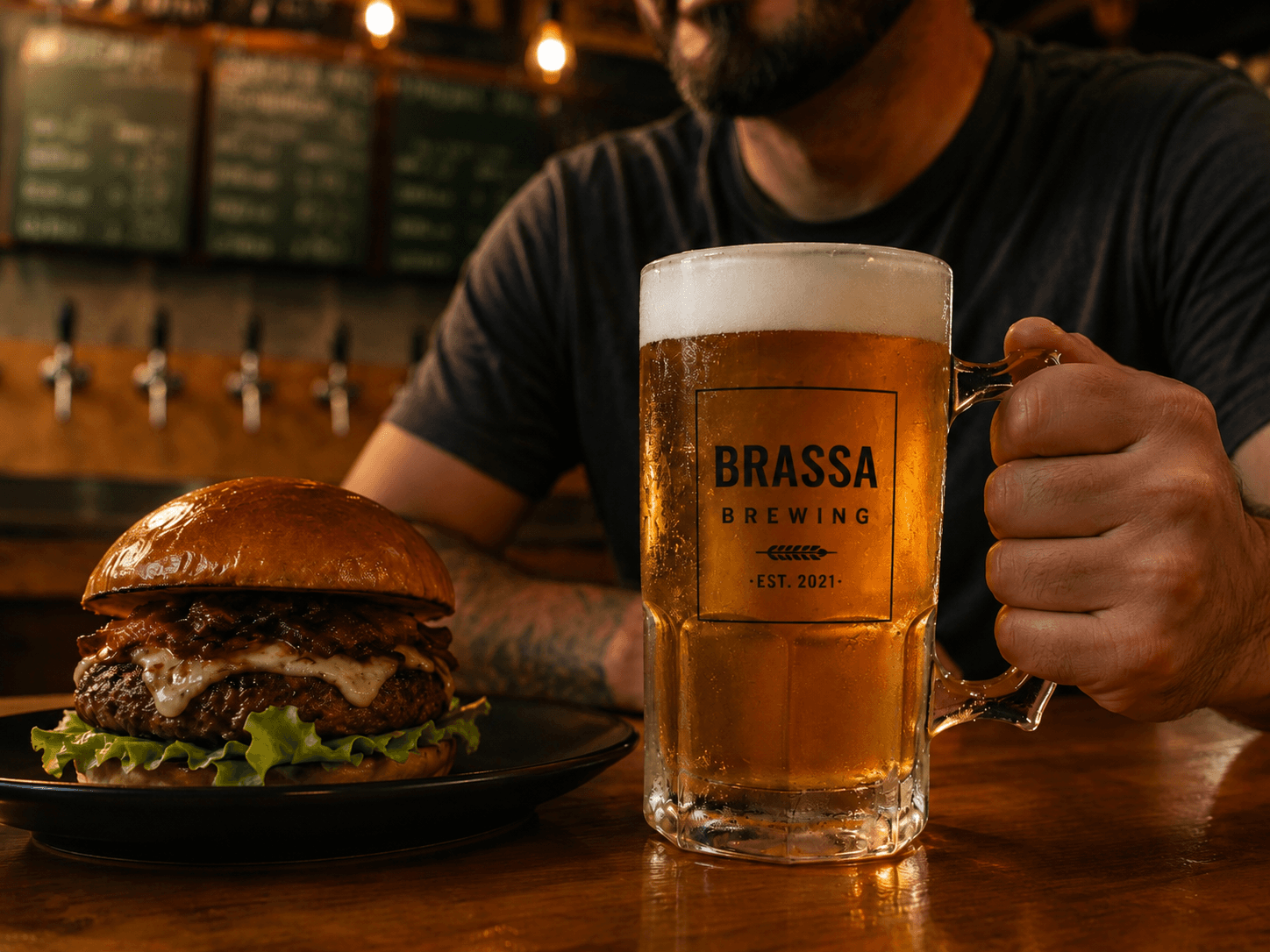 Hambúrguer artesanal da BRASSA BREWING