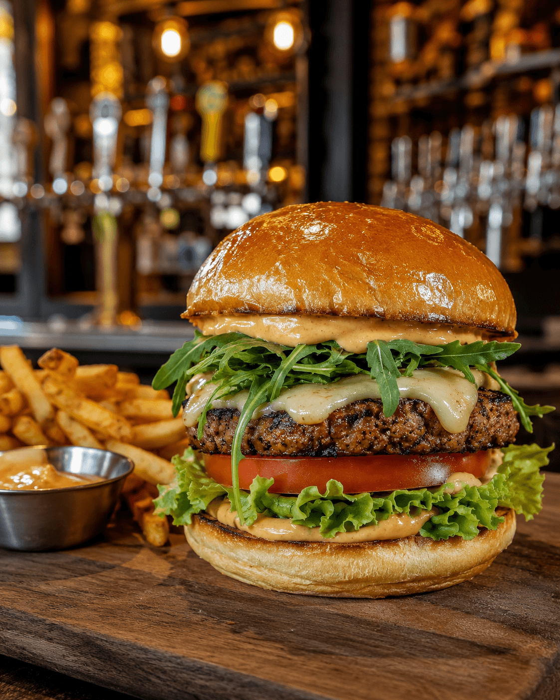 Hambúrguer vegetariano da BRASSA BREWING